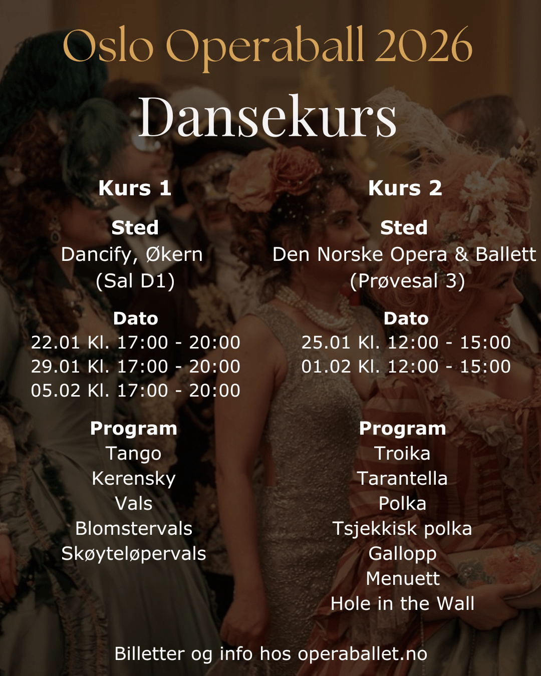 Dansekurs 2026 - Oslo Operaball - Oslo Operaball